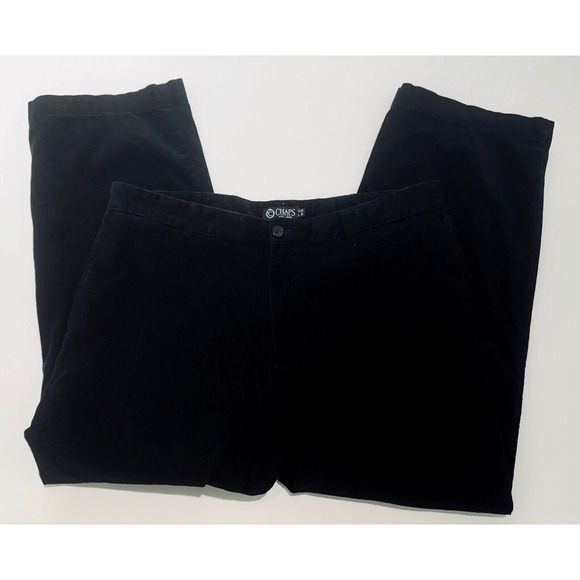 CHAPS MEN'S BLACK CORDUROY STRAIGHT LEG PANTS SIZE 38X30 - Picture 2 of 11